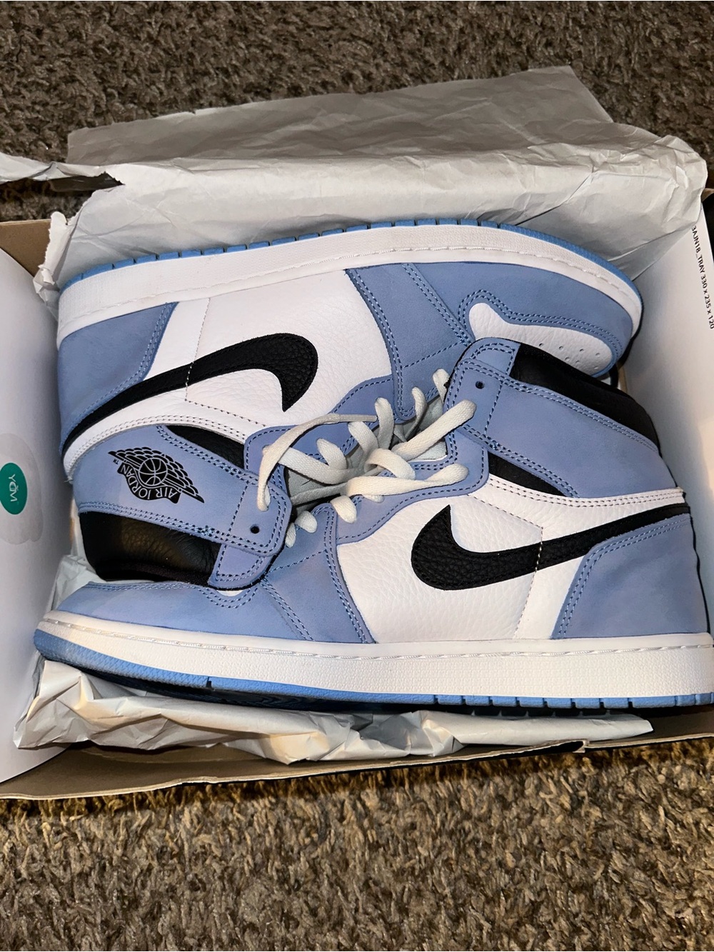 Nike Air Jordan 1 Mid White & Light Blue Men's Sneakers. 1 University Blue